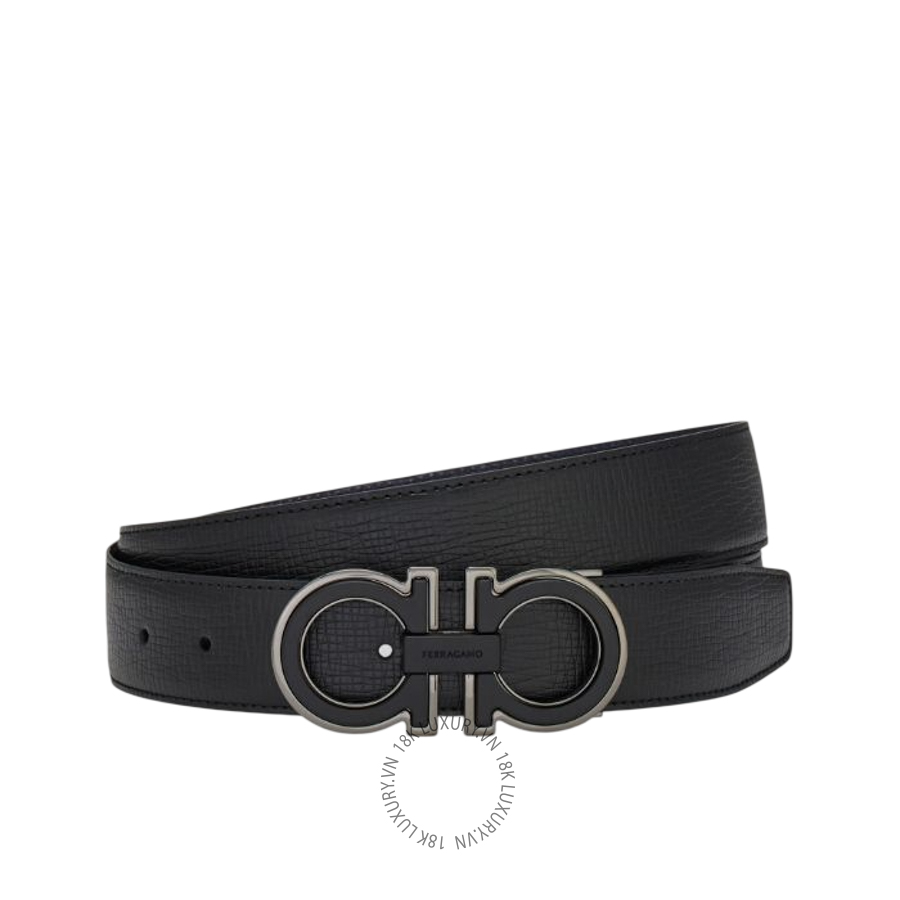Thắt lưng Salvatore Ferragamo reversible and adjustable gancini belt midnight blue/black 67a254770682 HEGH136