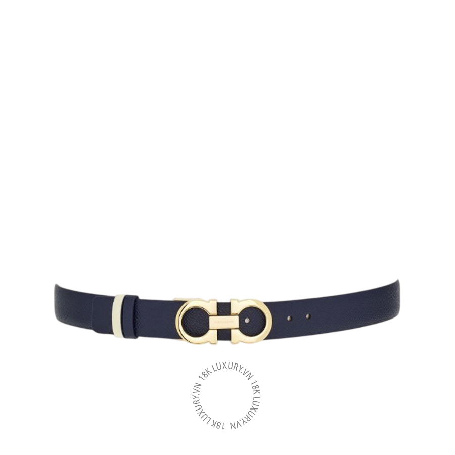 Thắt lưng Salvatore Ferragamo Reversible and adjustable Gancini belt midnight blue/mascarpone 23A565770968 CGNA060