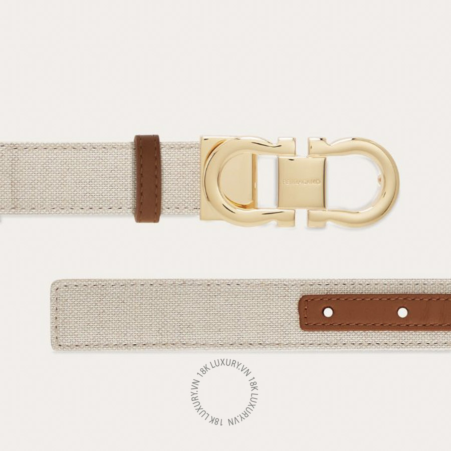 Thắt lưng Salvatore Ferragamo Reversible and adjustable Gancini belt natural brown 230478793817 CGNA003