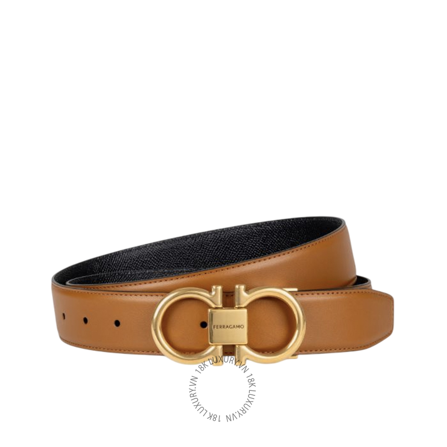 Thắt lưng Salvatore Ferragamo reversible and adjustable gancini belt natural brown/black 679938796675 HEGH049