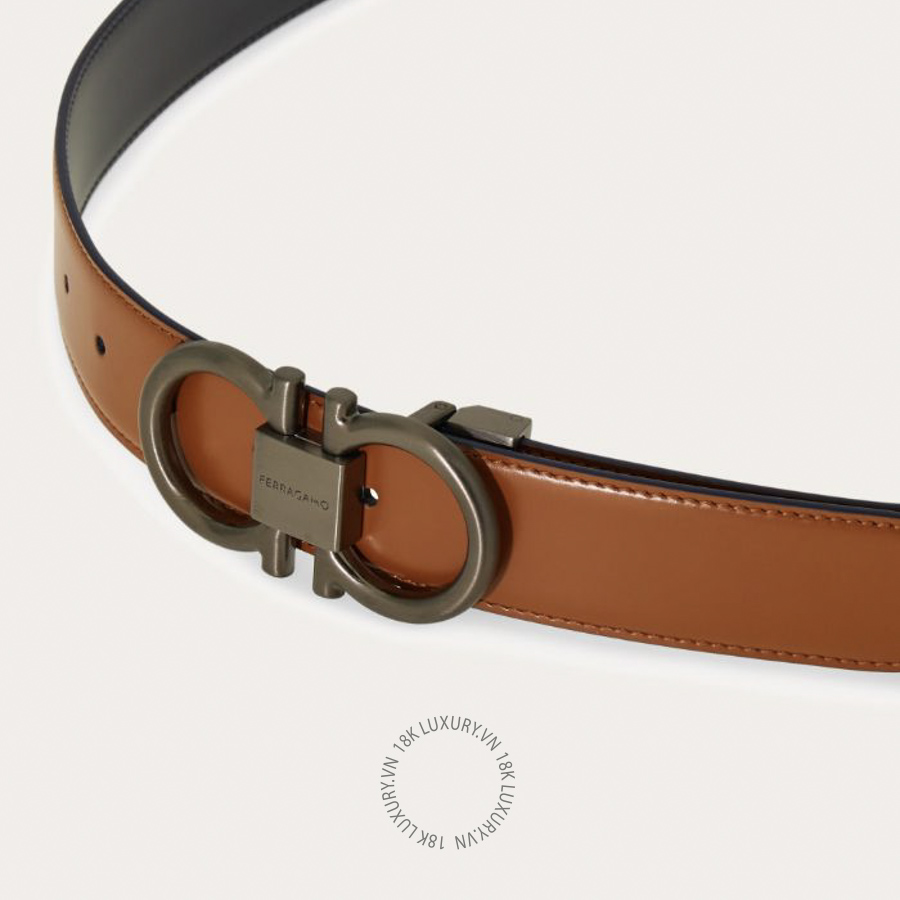 Thắt lưng Salvatore Ferragamo reversible and adjustable gancini belt natural/dark navy blue 679938794039 HEGH004 13 Thắt lưng Salvatore Ferragamo reversible and adjustable gancini belt natural/dark navy blue 679938794039 HEGH004