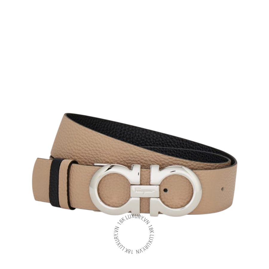 Thắt lưng Salvatore Ferragamo Reversible and adjustable Gancini belt new bisque/black 23A564615282 CGNA054