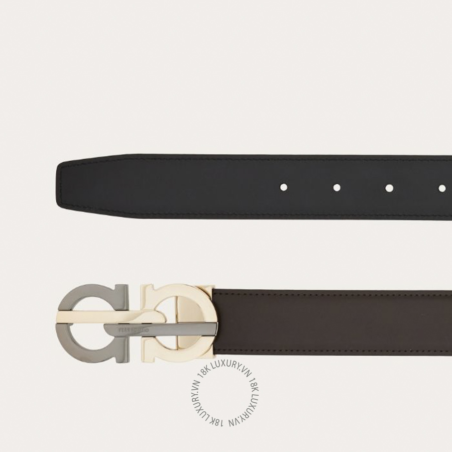 Thắt lưng Salvatore Ferragamo reversible and adjustable gancini belt testa di moro/black 670052781071 HEGH144