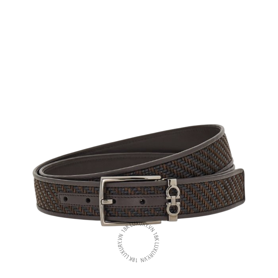 Thắt lưng Salvatore Ferragamo reversible and adjustable gancini belt testa di moro/black 670575786458 HEGH083