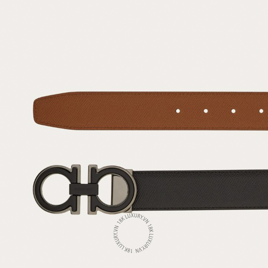 Thắt lưng Salvatore Ferragamo reversible and adjustable gancini belt testa di moro/natural brown 67a254790420 HEGH141