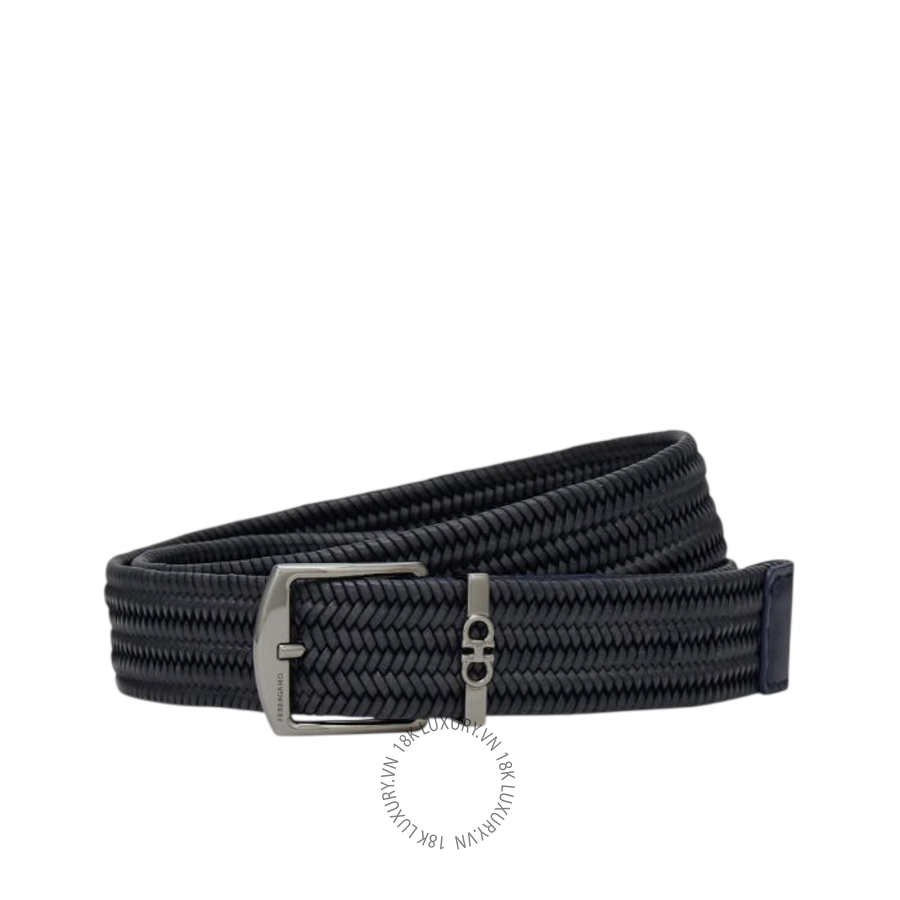 Thắt lưng Salvatore Ferragamo woven belt blue 670680794378 HEGH036