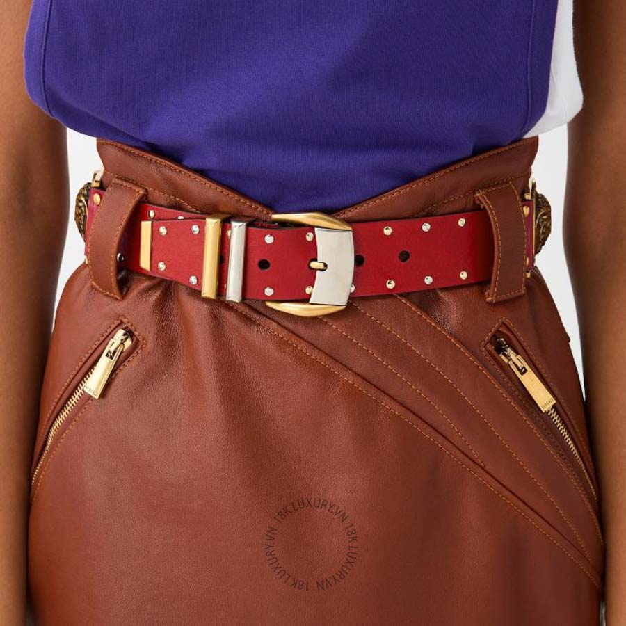 Thắt lưng Versace Studded Leather Belt 4 cm 1025653-1A18495_1RF1X VSC466
