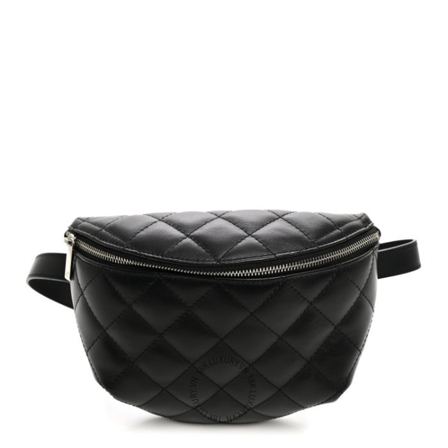 Túi Bao Tử Chanel Calfskin Quilted Uniform Waist Belt Bag Black CDBC1126