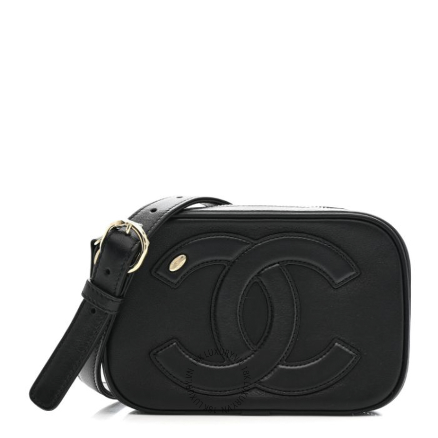 Túi Bao Tử Chanel Lambskin CC Mania Camera Case Black CDBC206