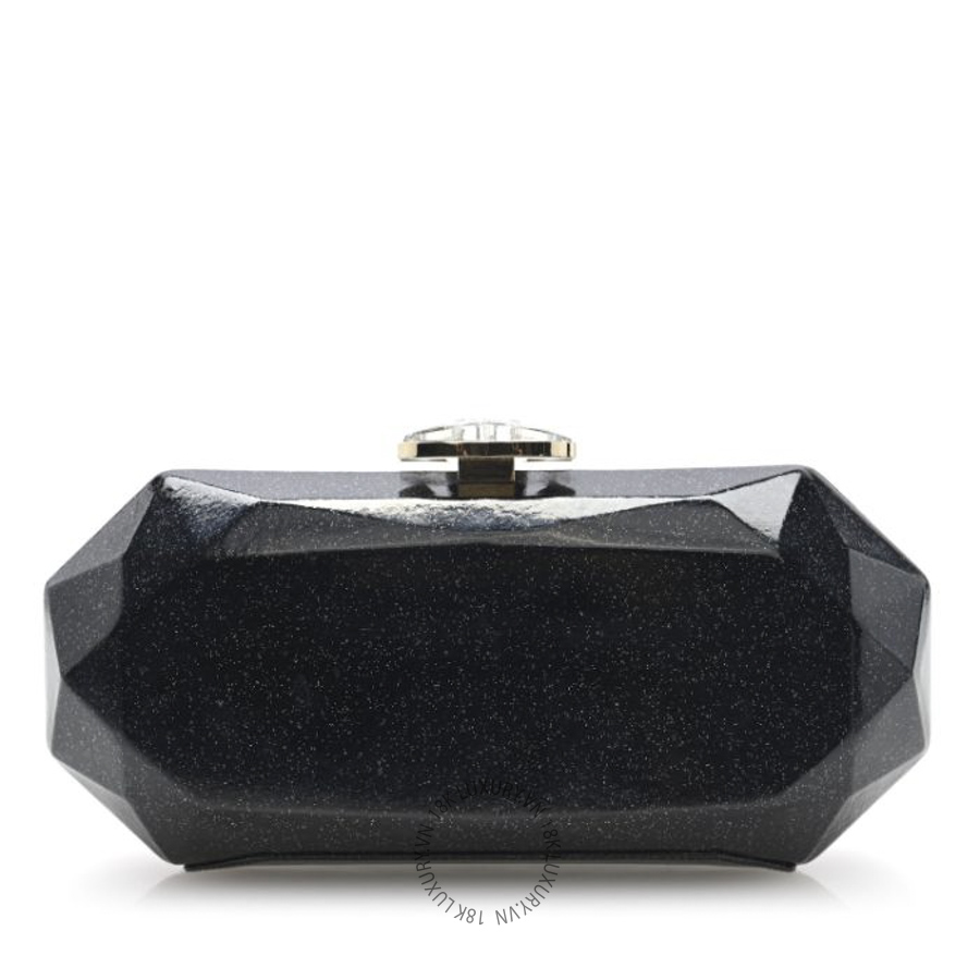 Túi Cầm Tay Chanel Glitter Vinyl Crystal Clutch Black CDBC084