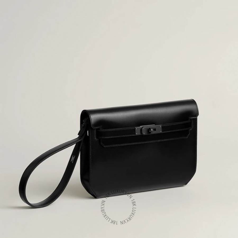 Túi Cầm Tay Hermes Kelly depeches 25 monochrome pouch Noir H084870CH89 MHM077