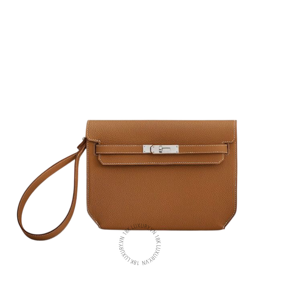 Túi Cầm Tay Hermes Kelly depeches 25 pouch Gold H078401CK37 MHM075