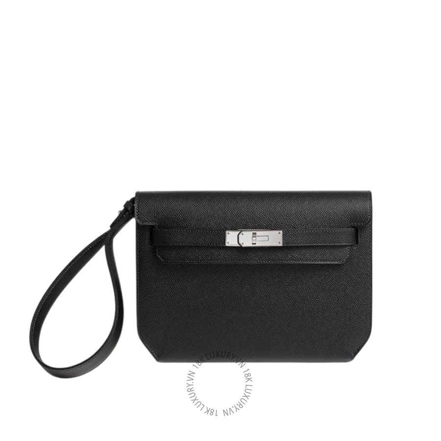 Túi Cầm Tay Hermes Kelly depeches 25 pouch Noir H078397CK89 MHM071