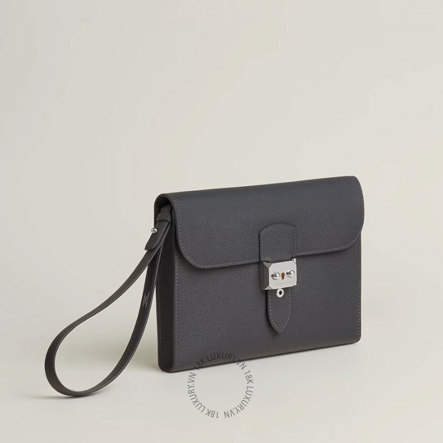 Túi Cầm Tay Hermes Sac a Depeches 24 pouch Ardoise H086415CK85 MHM049