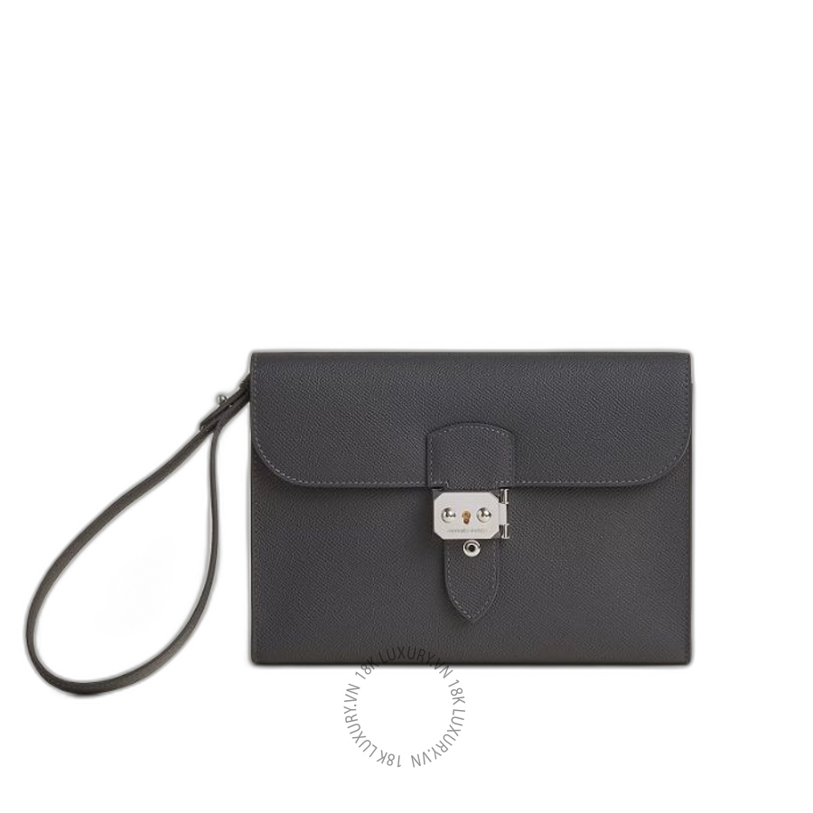 Túi Cầm Tay Hermes Sac a Depeches 24 pouch Ardoise H086415CK85 MHM049