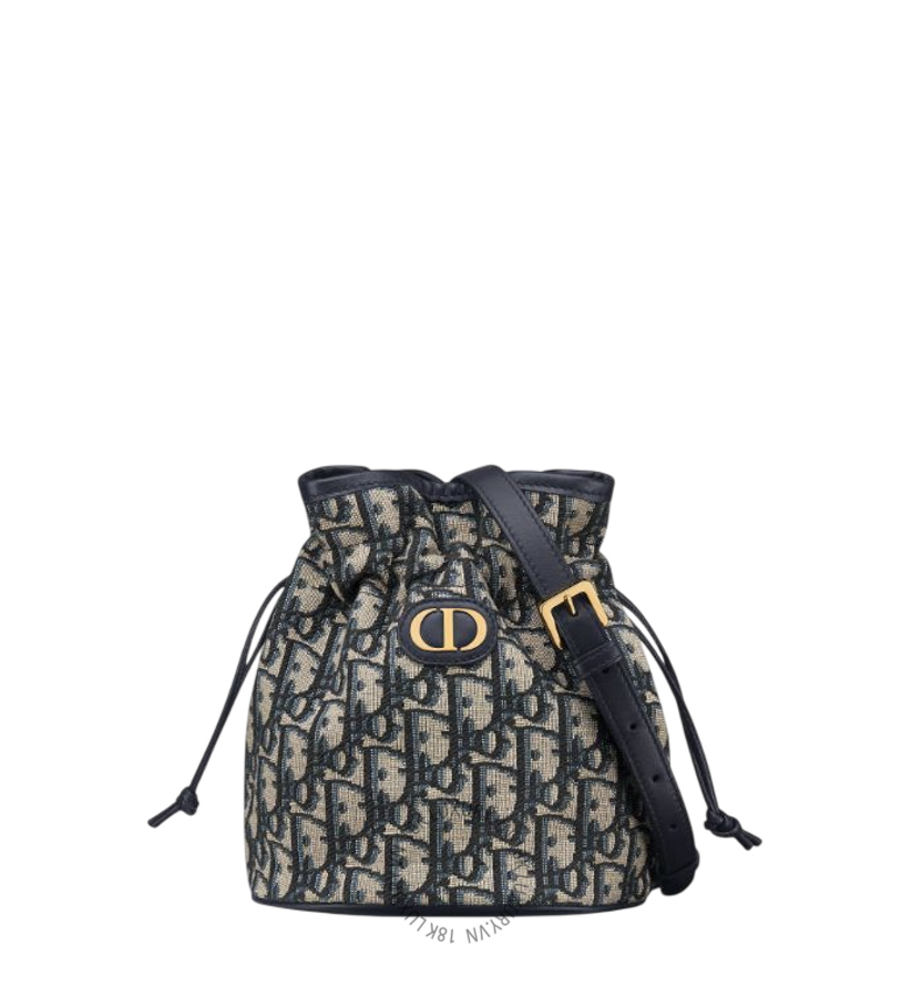 Túi Đeo Chéo 30 Montaigne Mini Bucket Bag with Drawstring Blue Dior Oblique Jacquard S2374UTZQ_M928 RMTM112