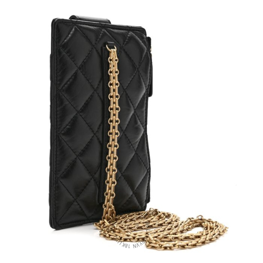 Túi Đeo Chéo Chanel Aged Calfskin Quilted Reissue Phone Holder With Chain Bag Black CDBC846