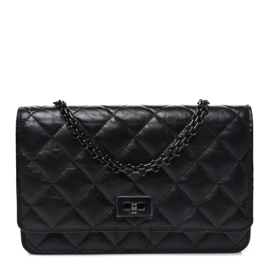 Túi Đeo Chéo Chanel Aged Calfskin Quilted Reissue Wallet On Chain WOC So Black CDBC419