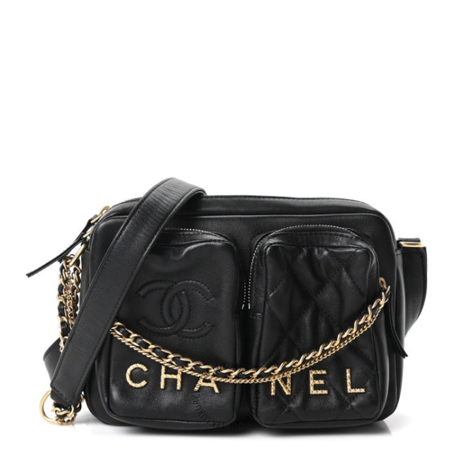Túi Đeo Chéo Chanel Calfskin Quilted Large Camera Case Black CDBC448