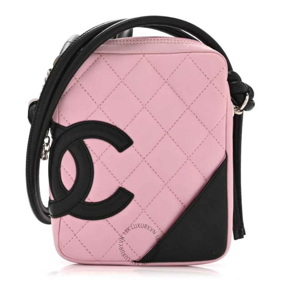 Túi Đeo Chéo Chanel Calfskin Quilted Small Cambon Messenger Pink Black CDBC967