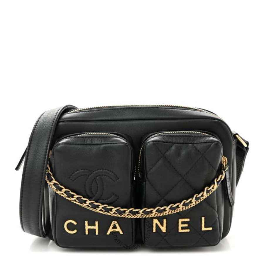 Túi Đeo Chéo Chanel Calfskin Quilted Small Camera Case Black CDBC369