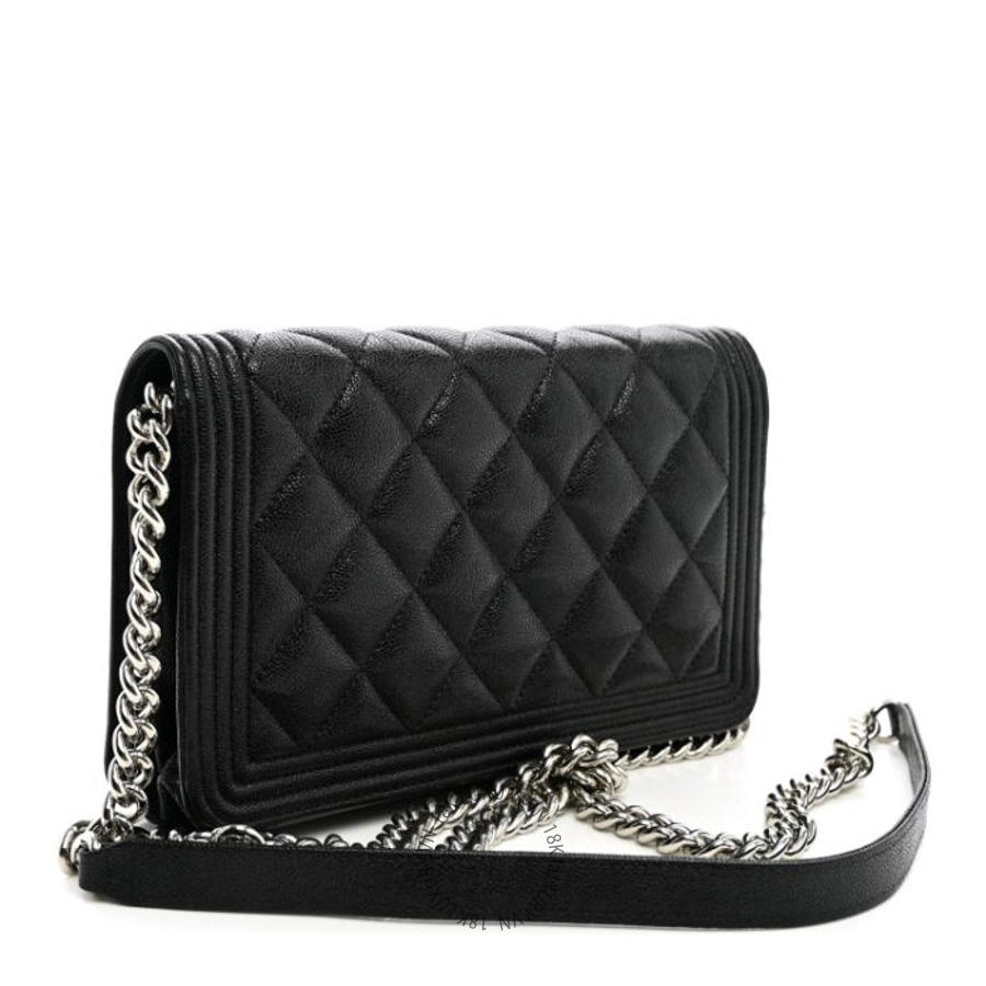 Túi Đeo Chéo Chanel Caviar Quilted Boy Wallet On Chain WOC Black CDBC857
