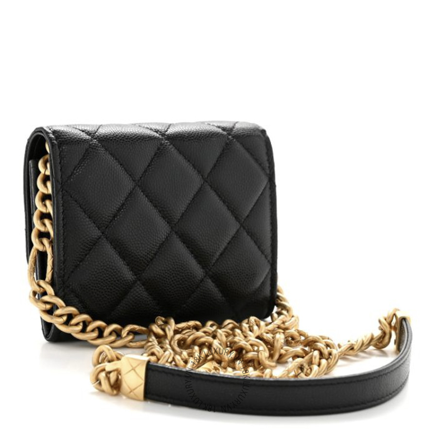 Túi Đeo Chéo Chanel Caviar Quilted Bracelet On Chain Clutch Black CDBC266