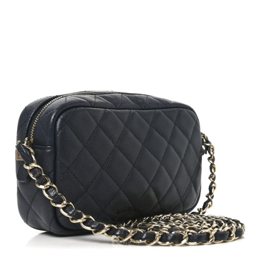 Túi Đeo Chéo Chanel Caviar Quilted Camera Case Navy CDBC745