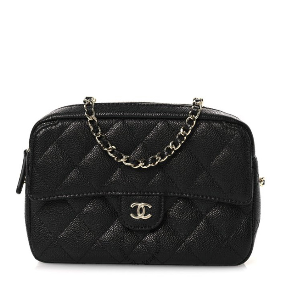 Túi Đeo Chéo Chanel Caviar Quilted Chain Camera Bag Black CDBC920