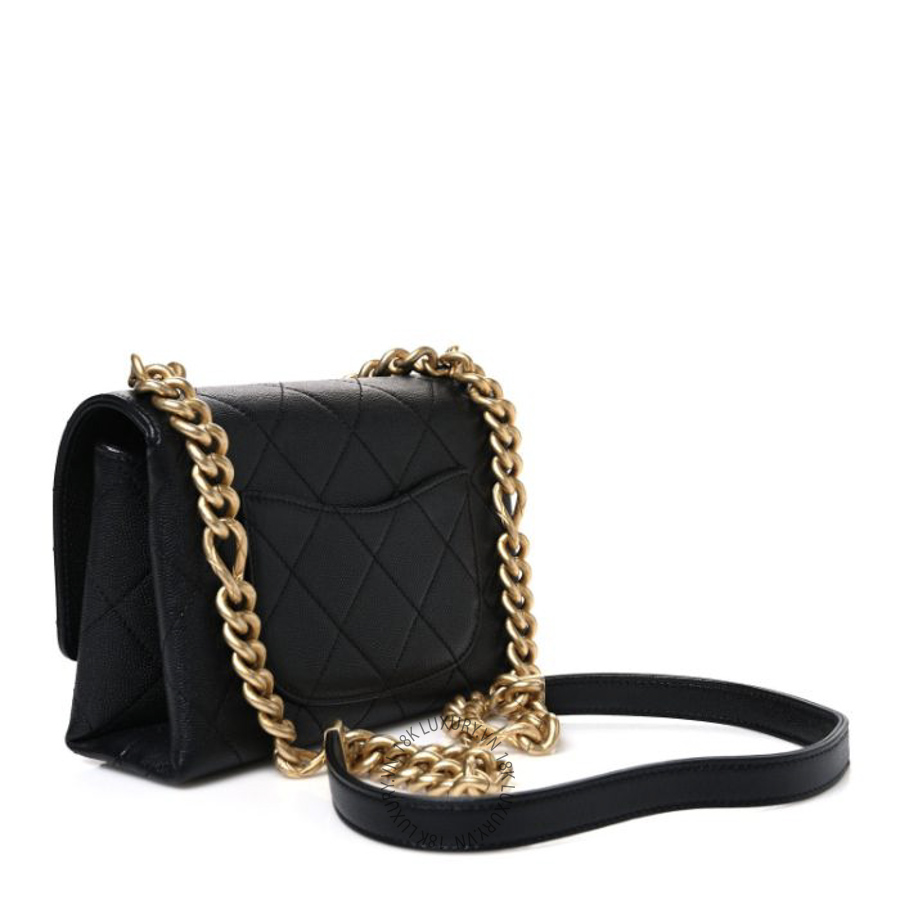 Túi Đeo Chéo Chanel Caviar Quilted Mini Bracelet On Chain Flap Black CDBC868