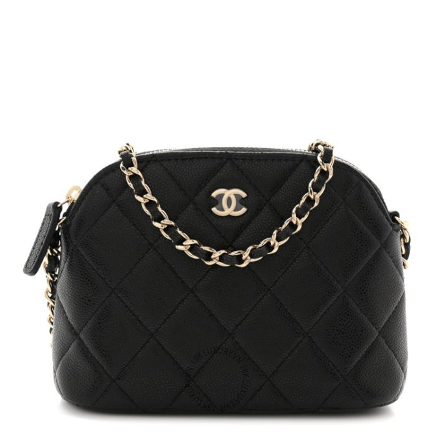 Túi Đeo Chéo Chanel Caviar Quilted Mini Classic Clutch With Chain Black CDBC473