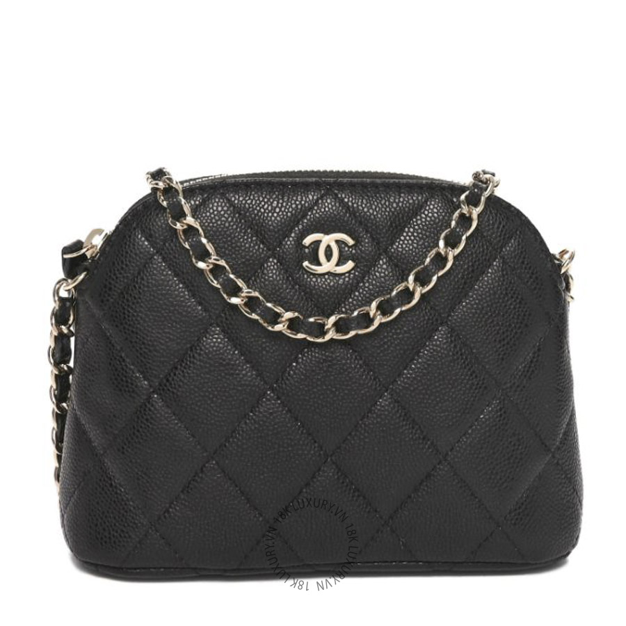 Túi Đeo Chéo Chanel Caviar Quilted Mini Classic Clutch With Chain Black CDBC751