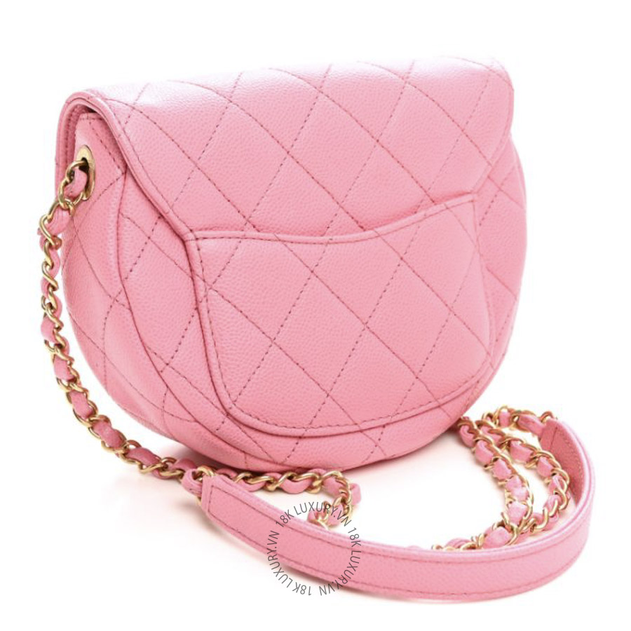 Túi Đeo Chéo Chanel Caviar Quilted Mini Messenger Flap Light Pink CDBC579
