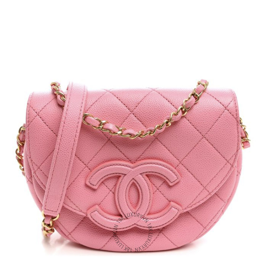Túi Đeo Chéo Chanel Caviar Quilted Mini Messenger Flap Light Pink CDBC579
