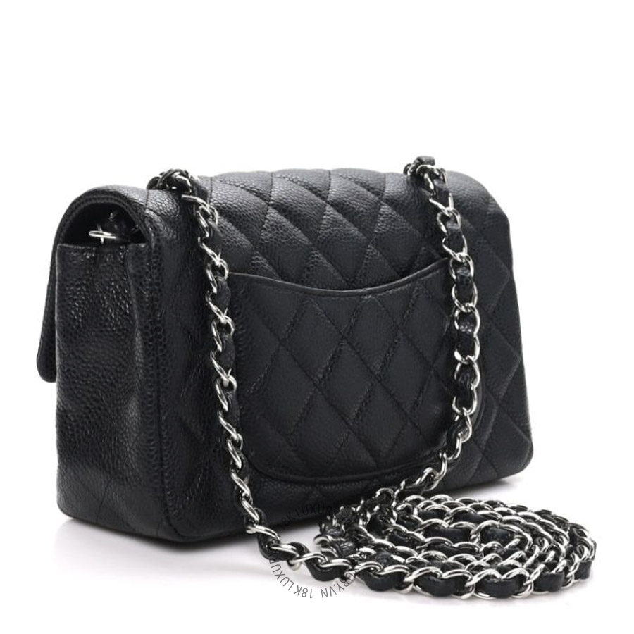 Túi Đeo Chéo Chanel Caviar Quilted Mini Rectangular Flap Black CDBC456