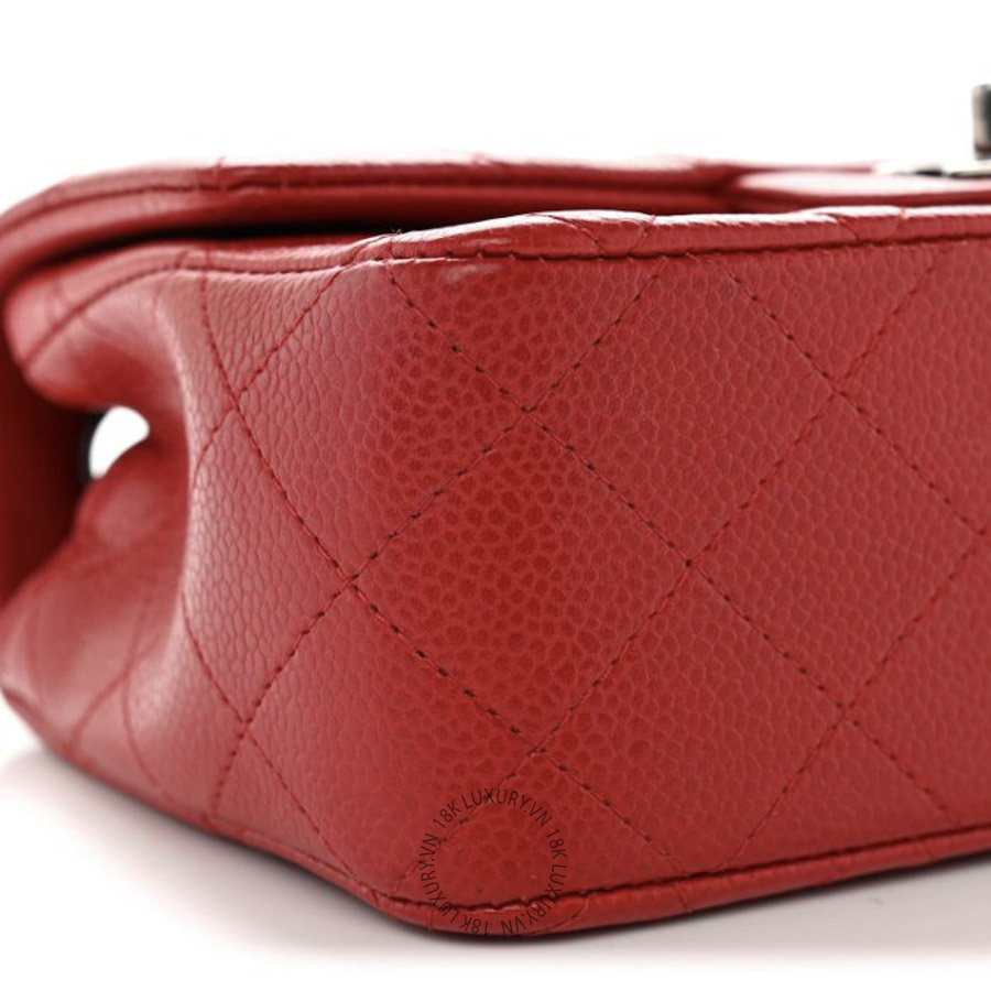 Túi Đeo Chéo Chanel Caviar Quilted Mini Rectangular Flap Red CDBC244 21 Túi Đeo Chéo Chanel Caviar Quilted Mini Rectangular Flap Red CDBC244
