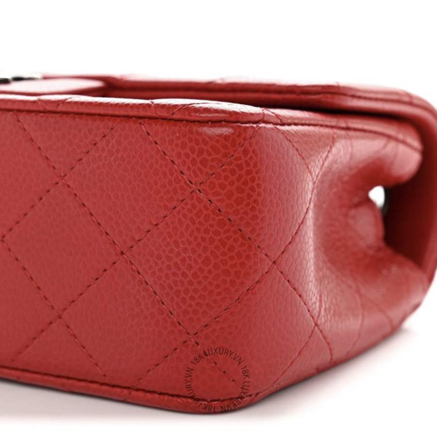 Túi Đeo Chéo Chanel Caviar Quilted Mini Rectangular Flap Red CDBC244 22 Túi Đeo Chéo Chanel Caviar Quilted Mini Rectangular Flap Red CDBC244