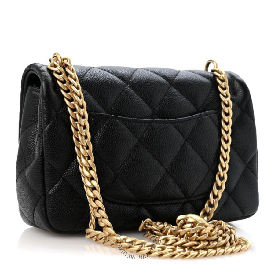 Túi Đeo Chéo Chanel Caviar Quilted Mini Sweetheart Rectangular Flap Black CDBC1007
