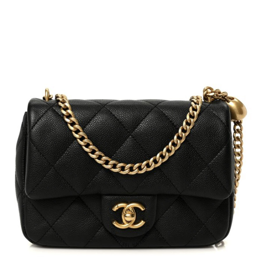 Túi Đeo Chéo Chanel Caviar Quilted Mini Sweetheart Rectangular Flap Black CDBC1009