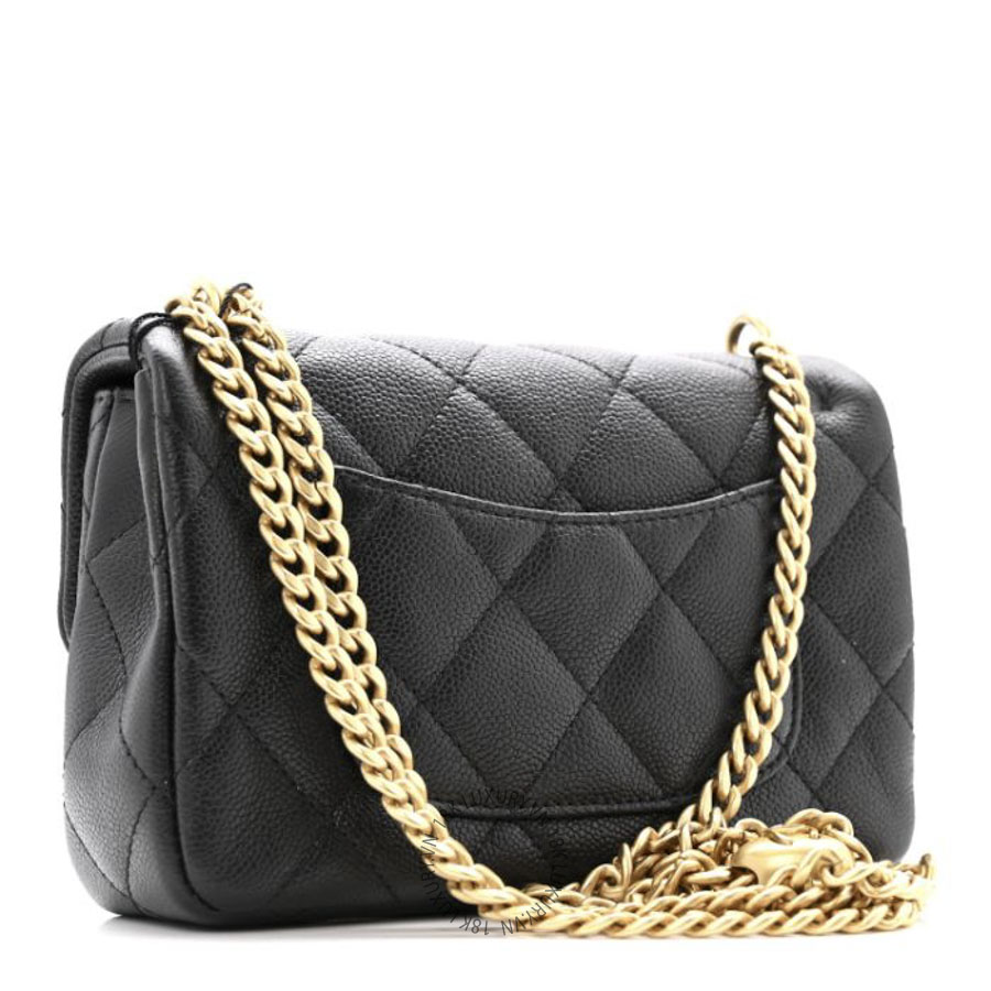 Túi Đeo Chéo Chanel Caviar Quilted Mini Sweetheart Rectangular Flap Black CDBC1010