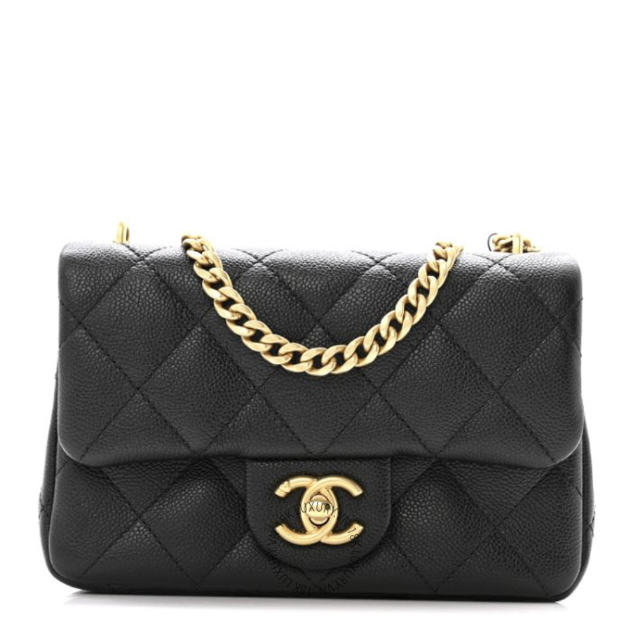 Túi Đeo Chéo Chanel Caviar Quilted Mini Sweetheart Rectangular Flap Black CDBC1010