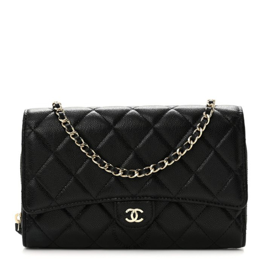 Túi Đeo Chéo Chanel Caviar Quilted Phone Holder Wallet on Removable Chain Black CDBC679