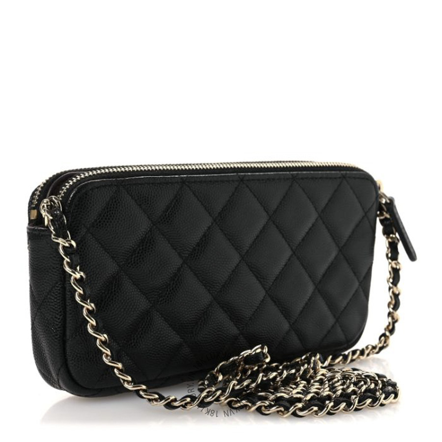 Túi Đeo Chéo Chanel Caviar Quilted Small Clutch With Chain Black CDBC861
