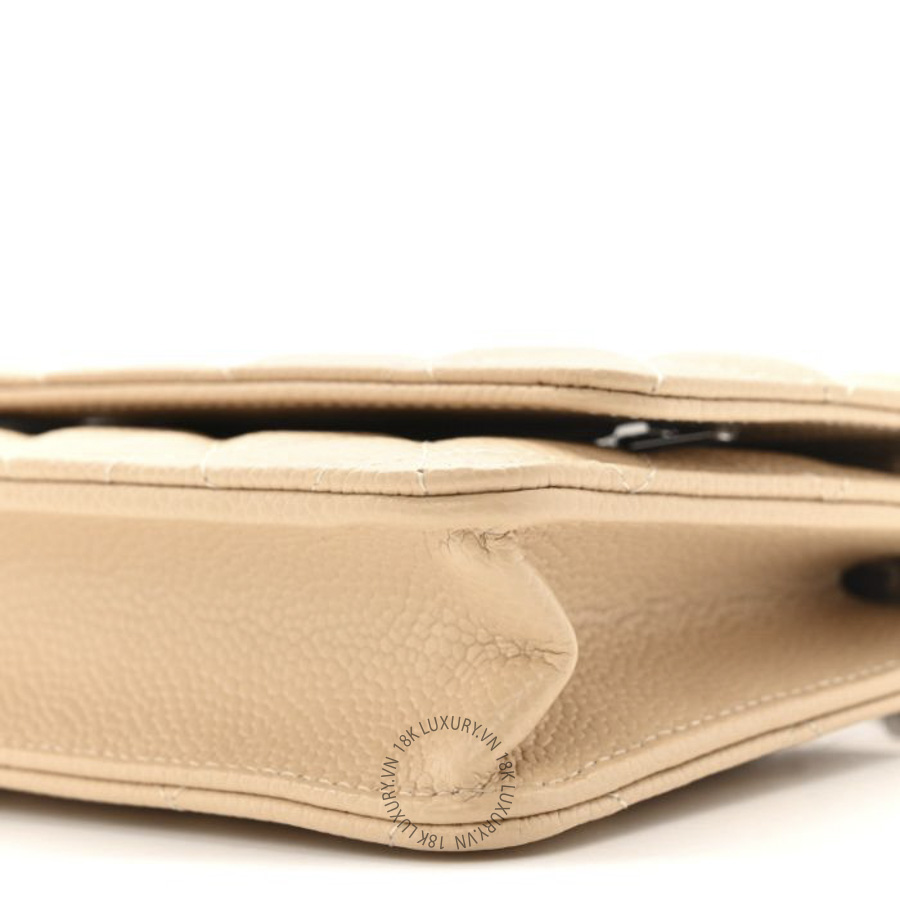 Túi Đeo Chéo Chanel Caviar Quilted Wallet on Chain WOC Beige CDBC069 22 Túi Đeo Chéo Chanel Caviar Quilted Wallet on Chain WOC Beige CDBC069
