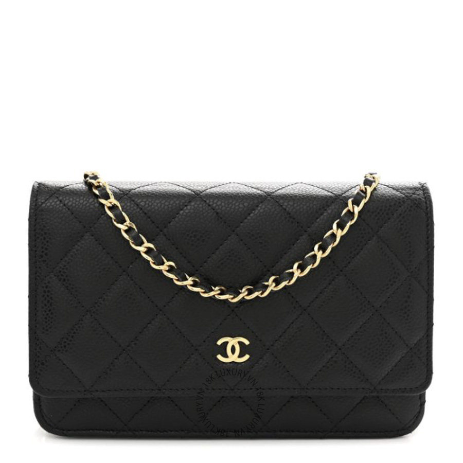 Túi Đeo Chéo Chanel Caviar Quilted Wallet on Chain WOC Black CDBC641