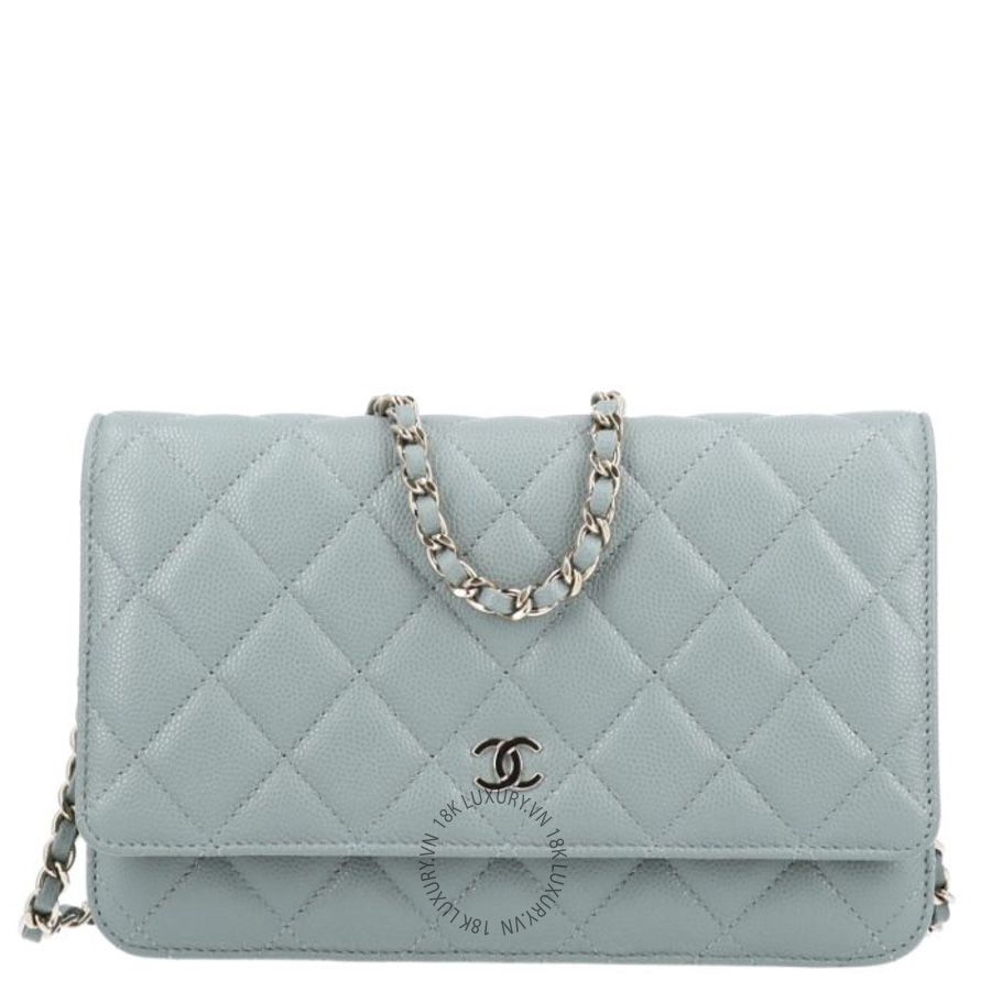 Túi Đeo Chéo Chanel Caviar Quilted Wallet on Chain WOC Grey CDBC315