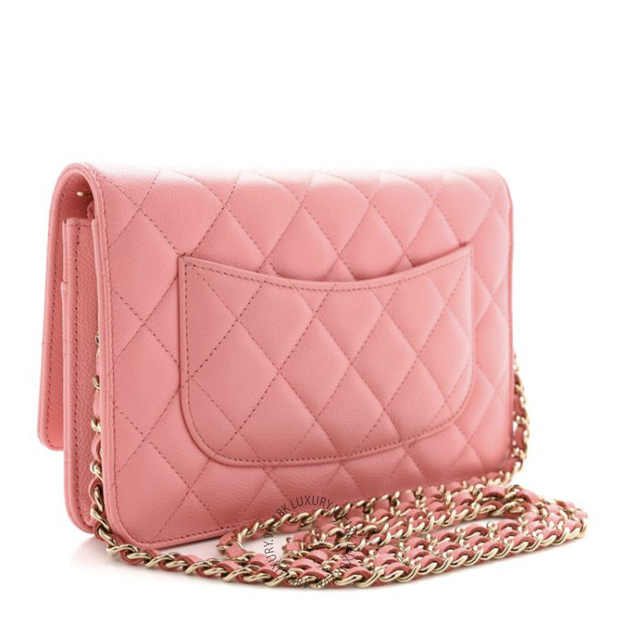 Túi Đeo Chéo Chanel Caviar Quilted Wallet on Chain WOC Pink CDBC970
