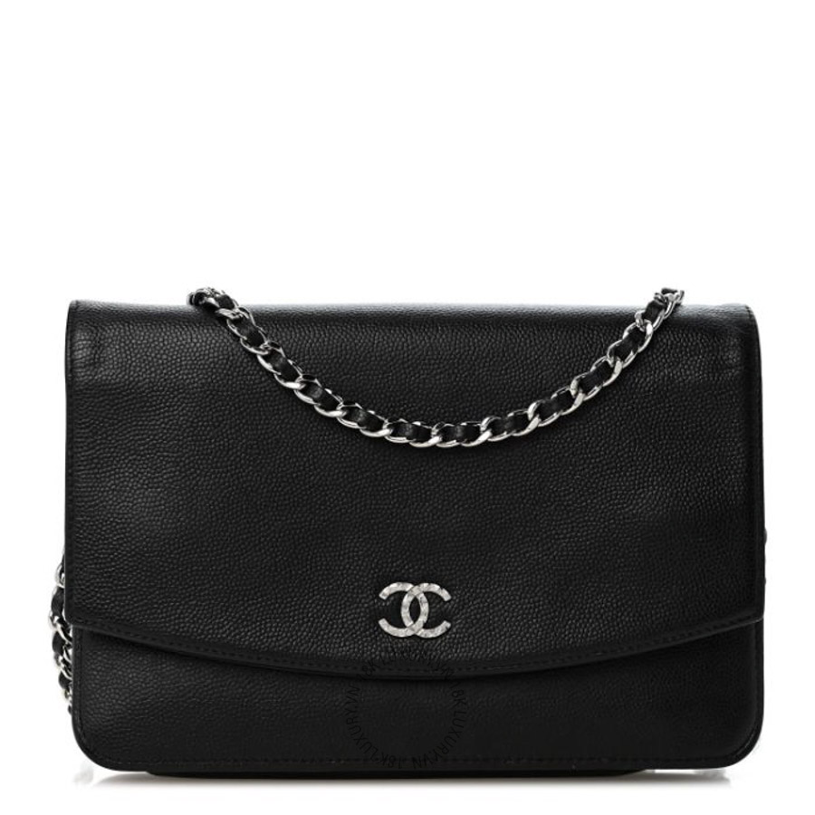 Túi Đeo Chéo Chanel Caviar Sevruga Wallet on Chain WOC Black CDBC374