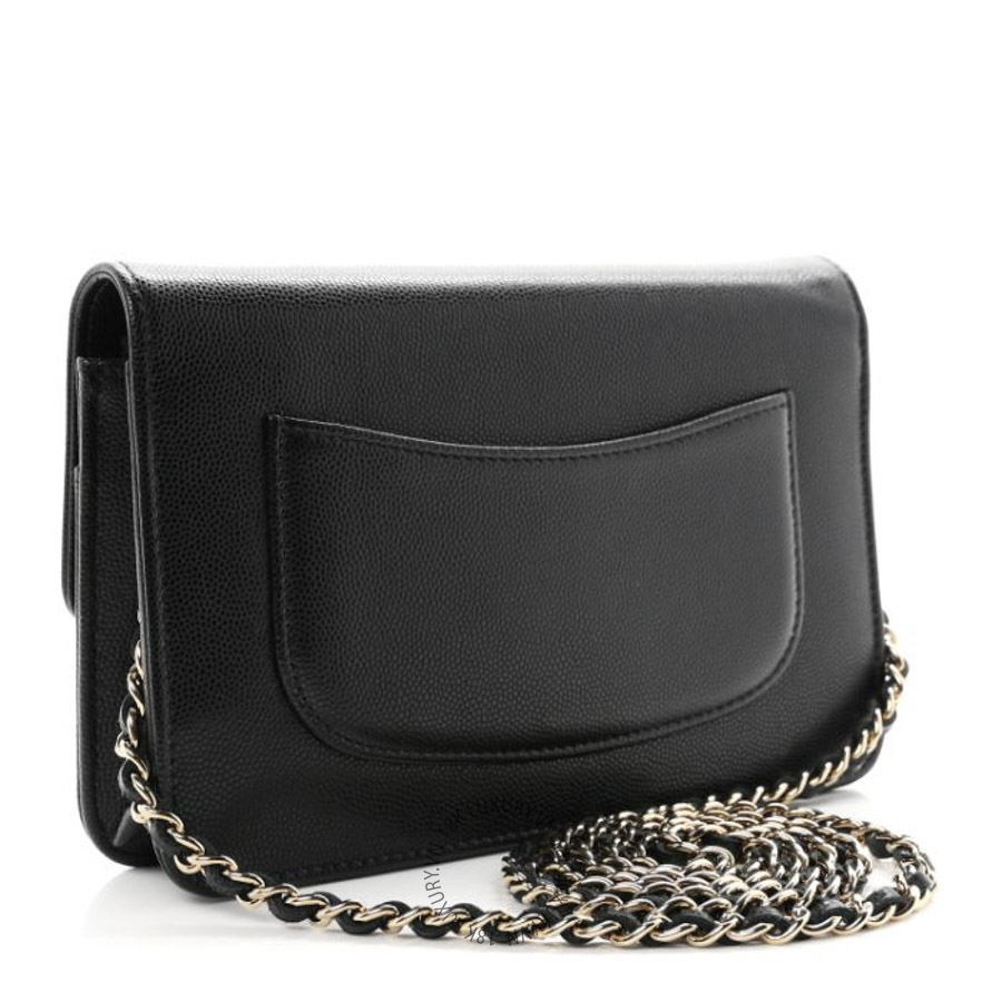 Túi Đeo Chéo Chanel Caviar Timeless CC Wallet On Chain WOC Black CDBC189
