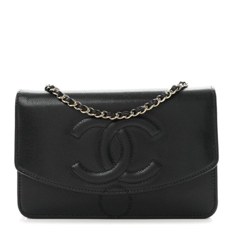 Túi Đeo Chéo Chanel Caviar Timeless CC Wallet On Chain WOC Black CDBC189
